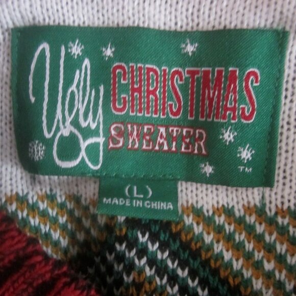 Ugly Christmas Sweater Mens pullover Large funny gingerbread man office party - Picture 8 of 8